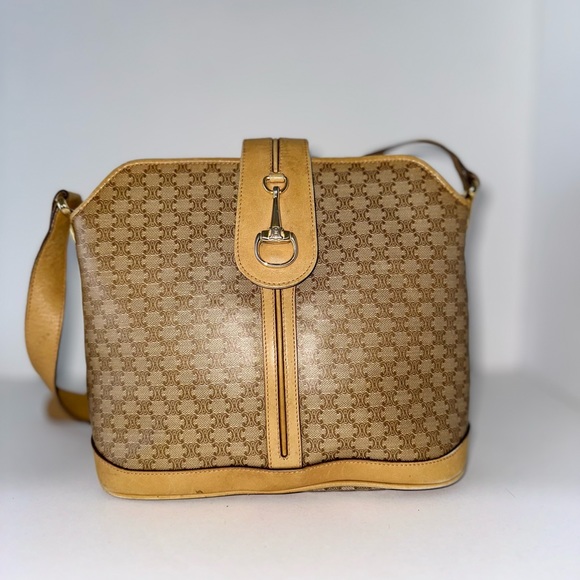 Vintage Celine Crossbody Horsebit Hardware Blonde Macadam - Picture 9 of 14